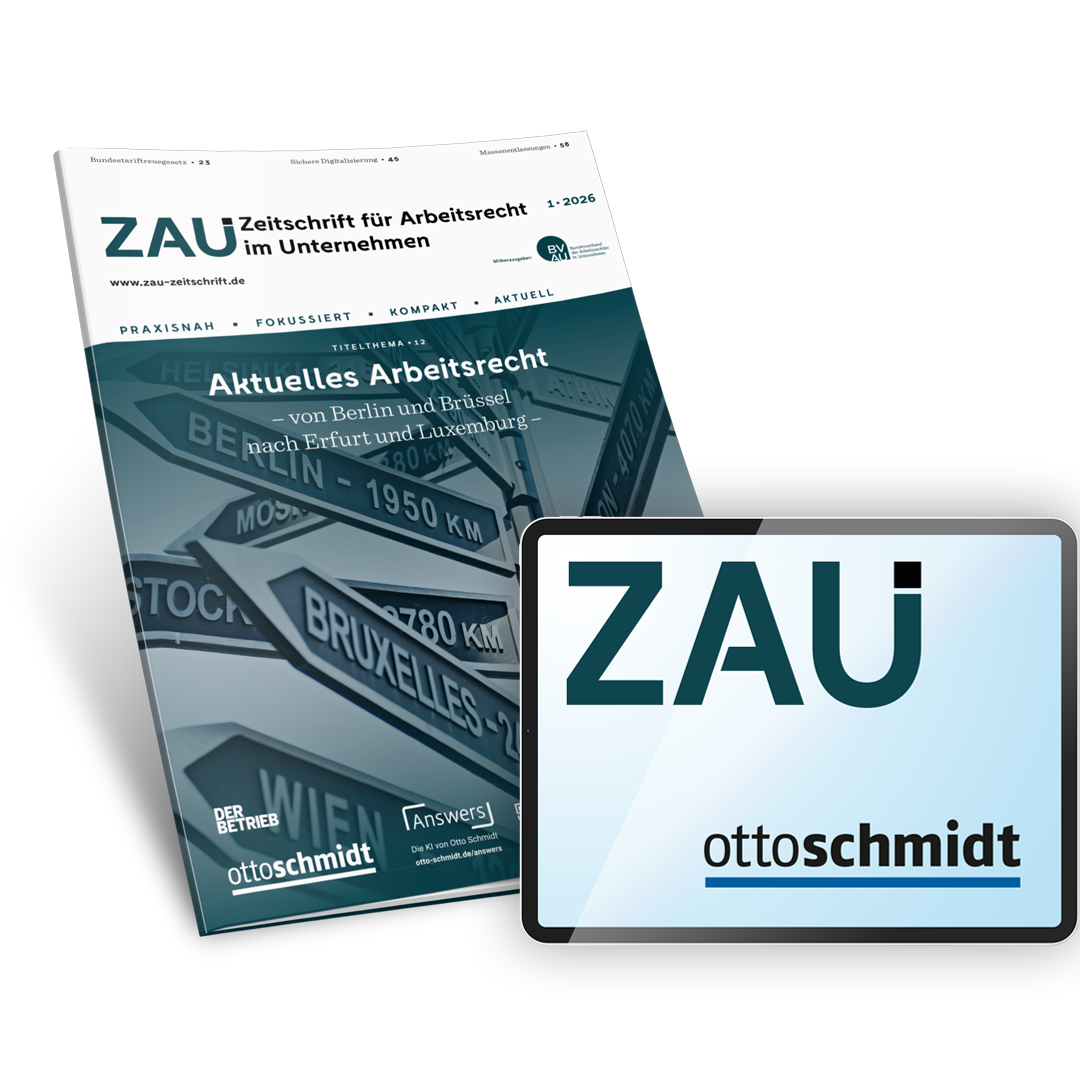 ZAU_1-2026_3D_Tablet Zeitschrift für Arbeitsrecht in Unternehmen (ZAU)